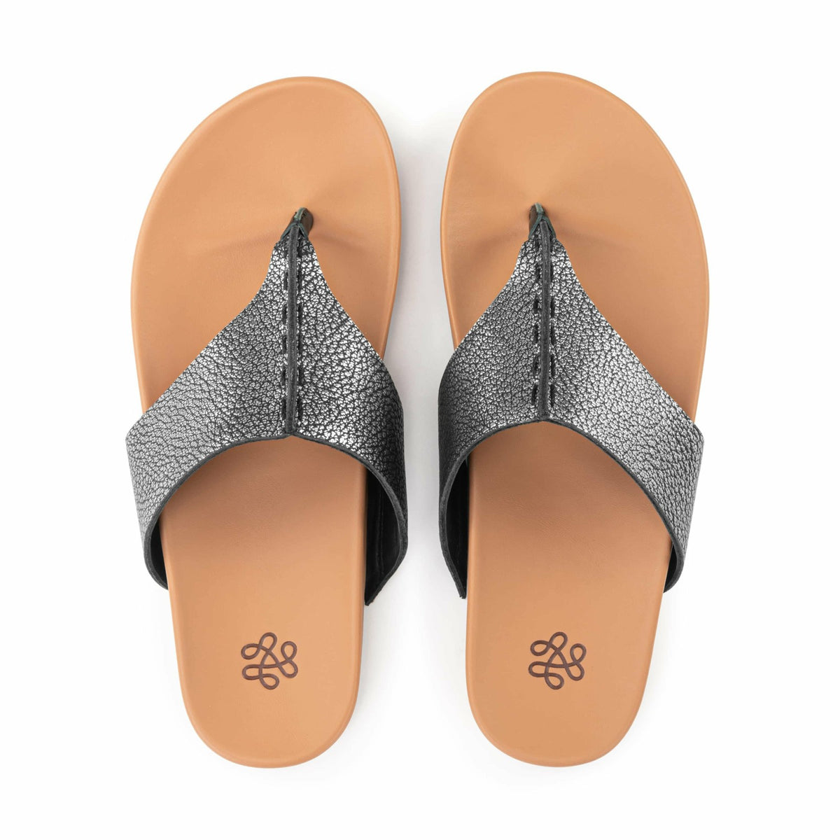 The Sak Everly Sandal in Dark Silver Leather
