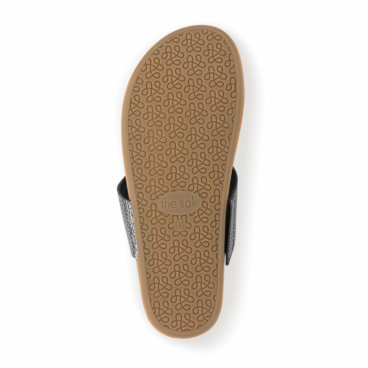 The Sak Everly Sandal in Dark Silver Leather