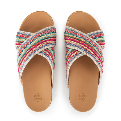 The Sak Penelope Sandal in Eden Stripe Crochet