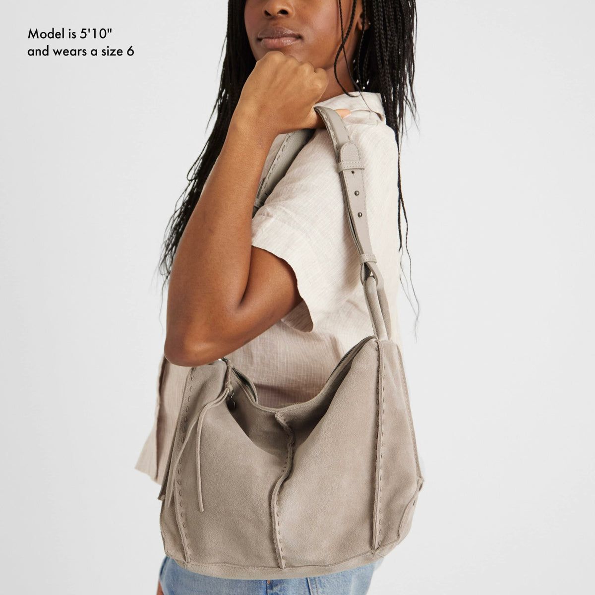 The Sak Los Feliz Hobo Bag in Sand Suede