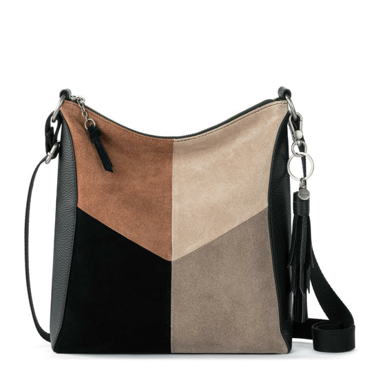 The Sak Lucia Crossbody Bag in Neutral Suede Block