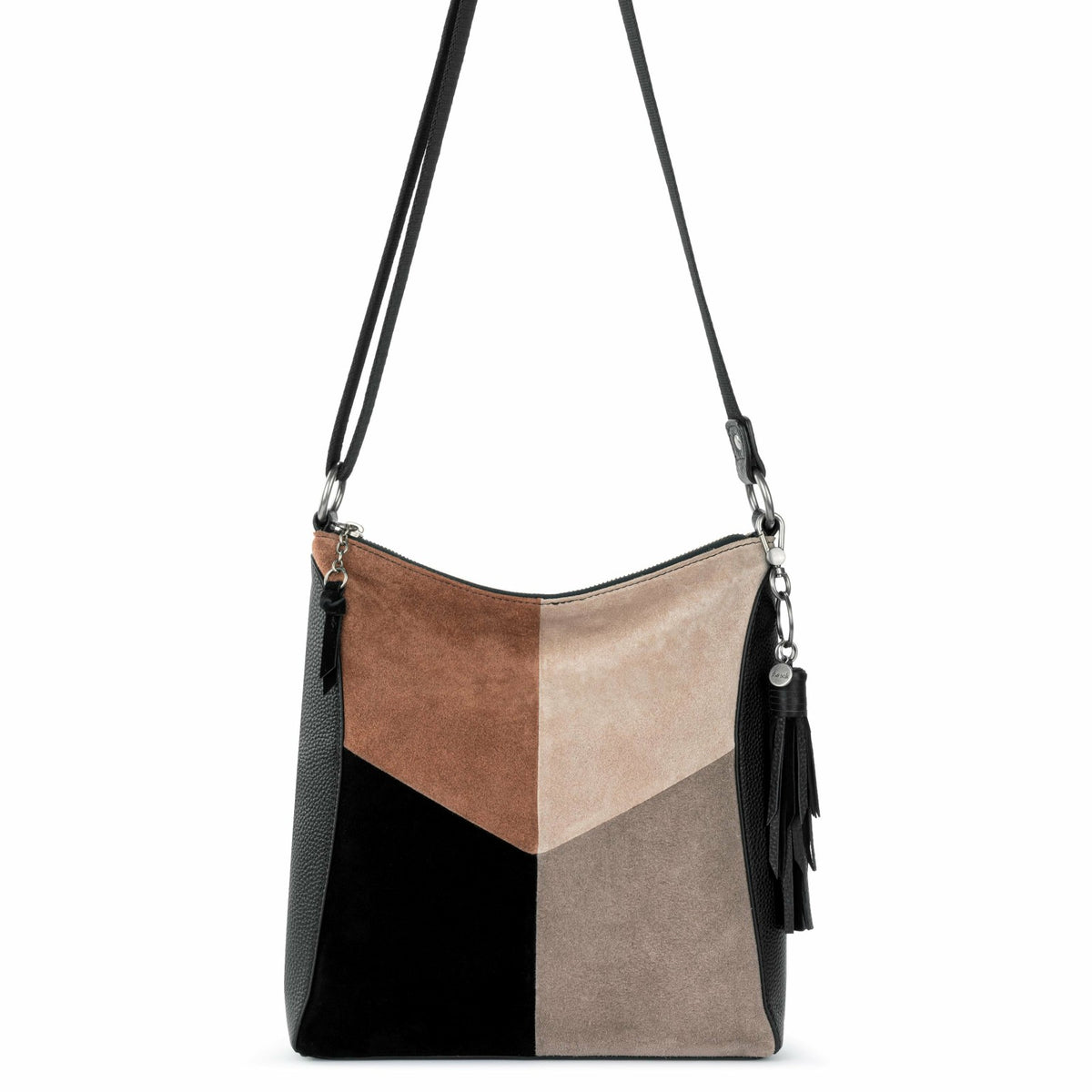 The Sak Lucia Crossbody Bag in Neutral Suede Block