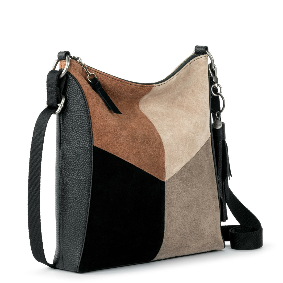 The Sak Lucia Crossbody Bag in Neutral Suede Block