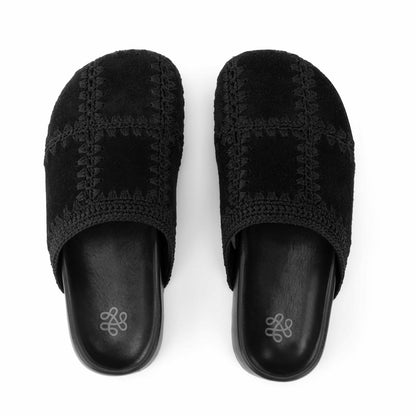 The Sak Bolinas Clog in Black Suede Patch