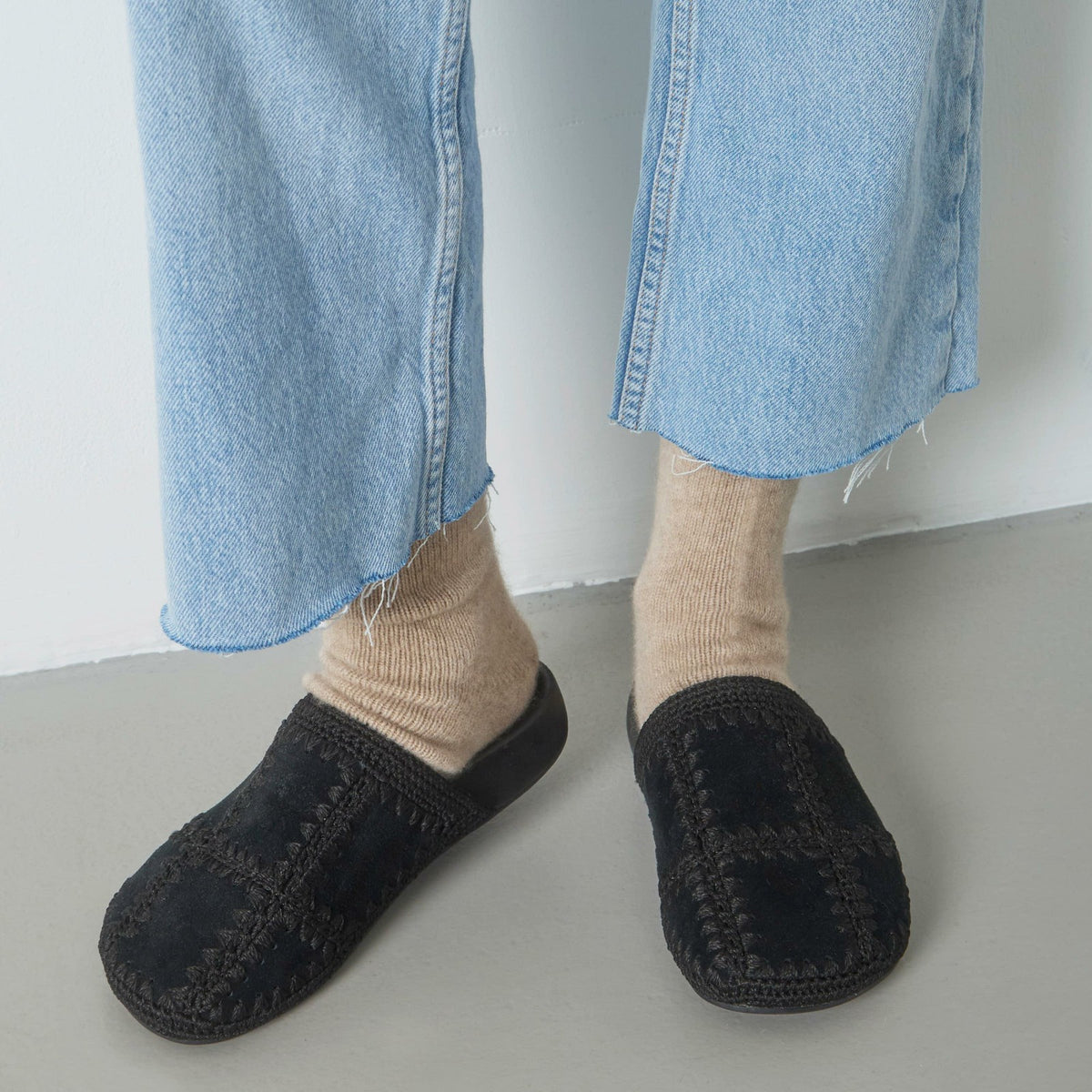 The Sak Bolinas Clog in Black Suede Patch