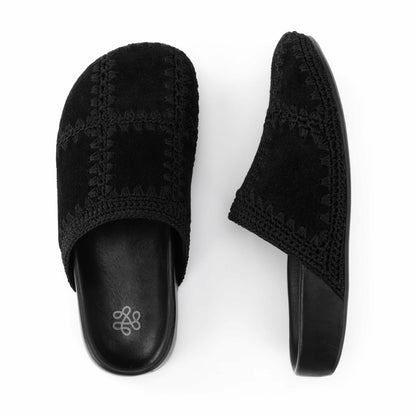 The Sak Bolinas Clog in Black Suede Patch