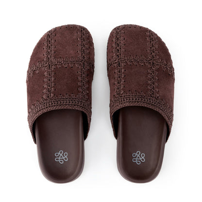 The Sak Bolinas Clog in Mahogany Suede Patch