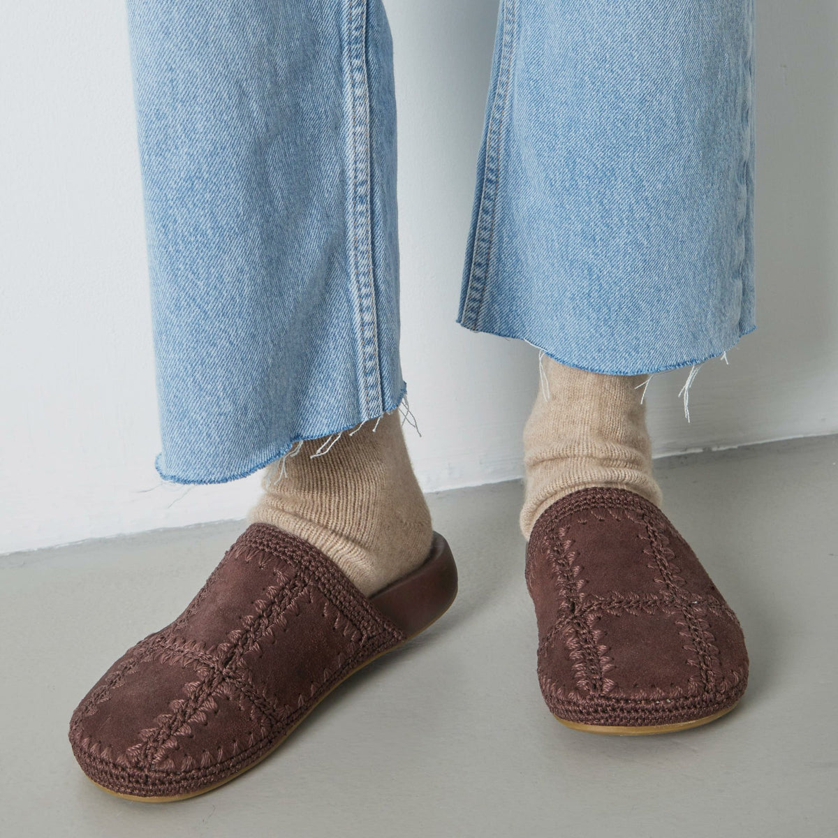 The Sak Bolinas Clog in Mahogany Suede Patch