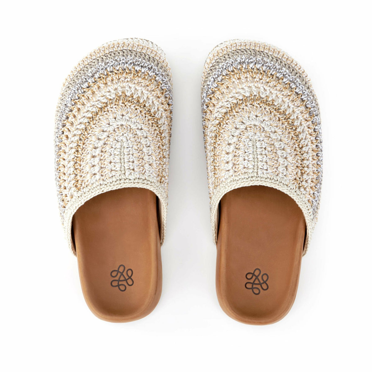 The Sak Bolinas Clog in Sand Stripe Crochet