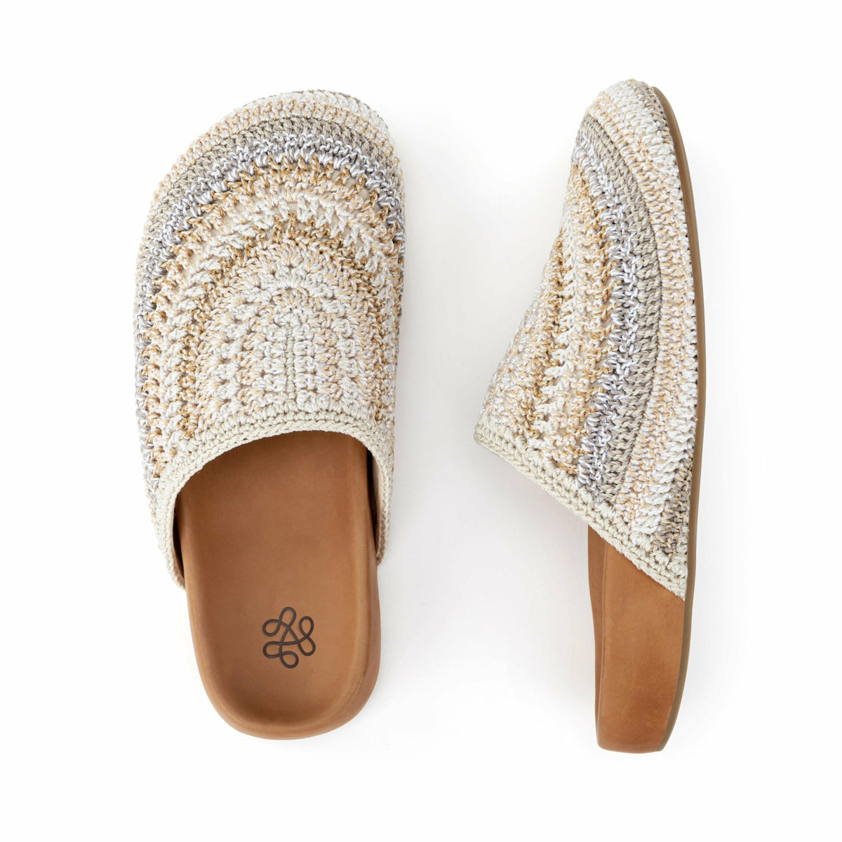 The Sak Bolinas Clog in Sand Stripe Crochet
