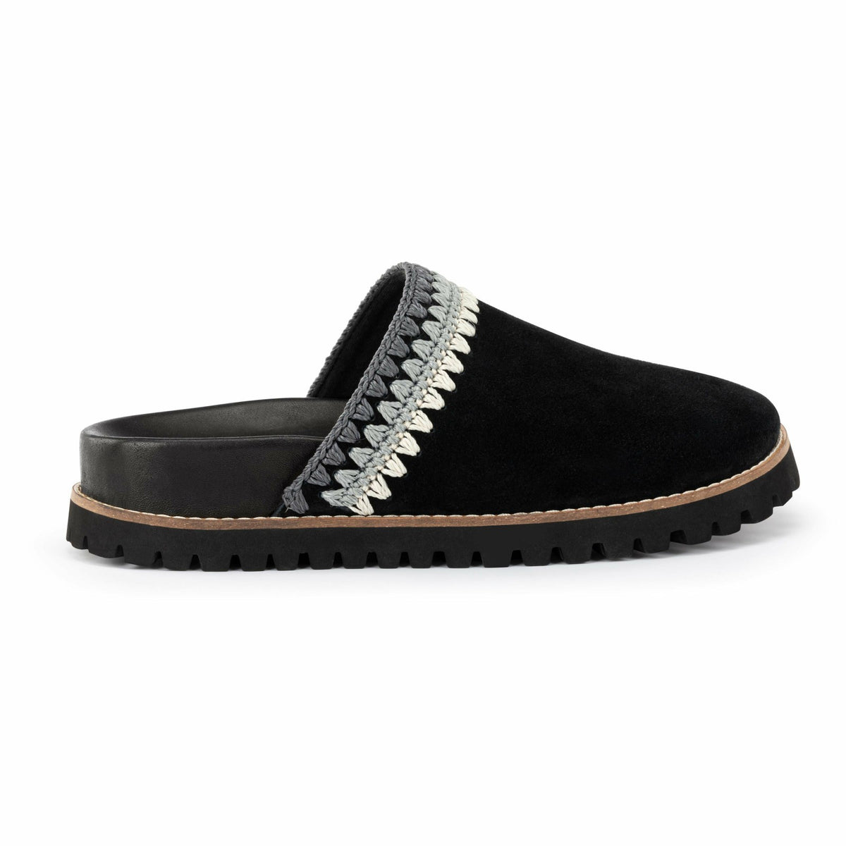 The Sak Bolinas Lug Sole Clog in Black Seminyak Suede