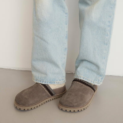 The Sak Bolinas Lug Sole Clog in Mushroom Seminyak Suede