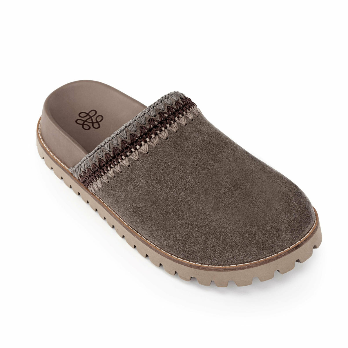 The Sak Bolinas Lug Sole Clog in Mushroom Seminyak Suede