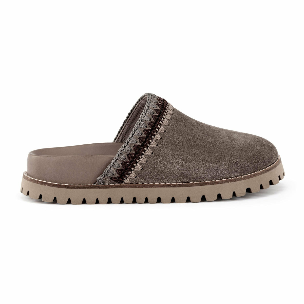 The Sak Bolinas Lug Sole Clog in Mushroom Seminyak Suede