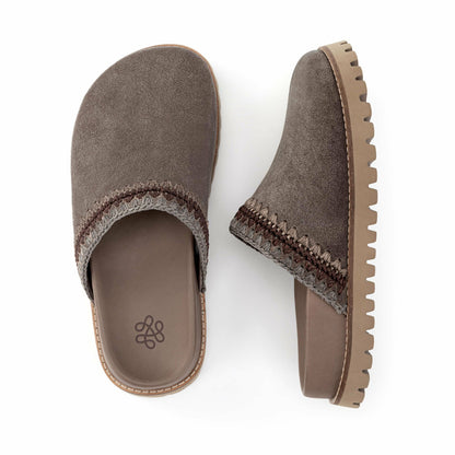 The Sak Bolinas Lug Sole Clog in Mushroom Seminyak Suede