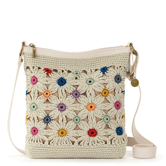 The Sak Lucia Crossbody Bag in Natural Multi Flowers Crochet