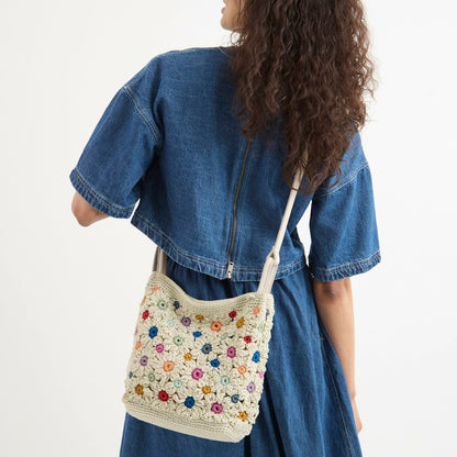 The Sak Lucia Crossbody Bag in Natural Multi Flowers Crochet