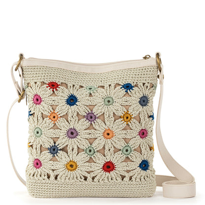 The Sak Lucia Crossbody Bag in Natural Multi Flowers Crochet
