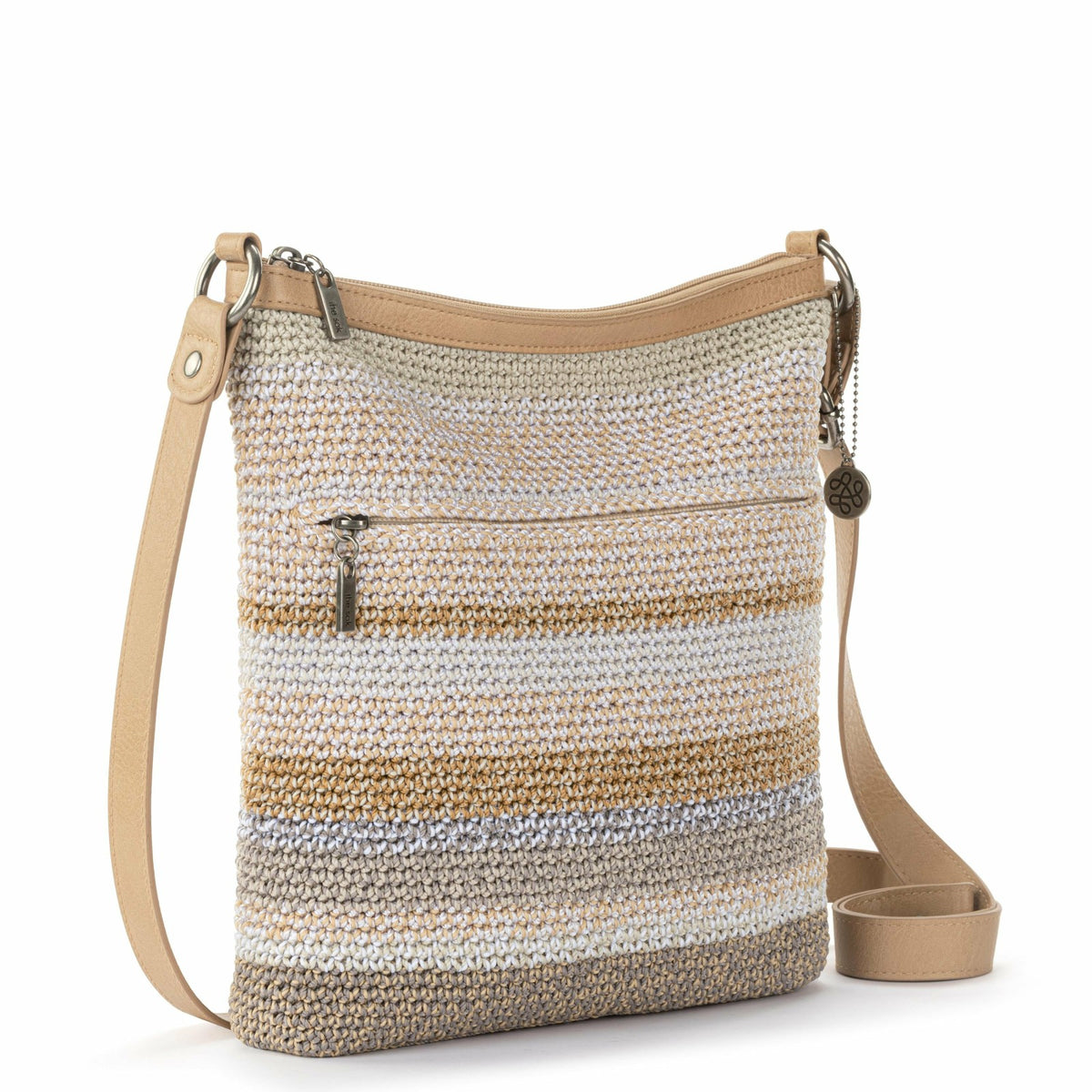 The Sak Lucia Crossbody Bag in Sand Stripe Crochet