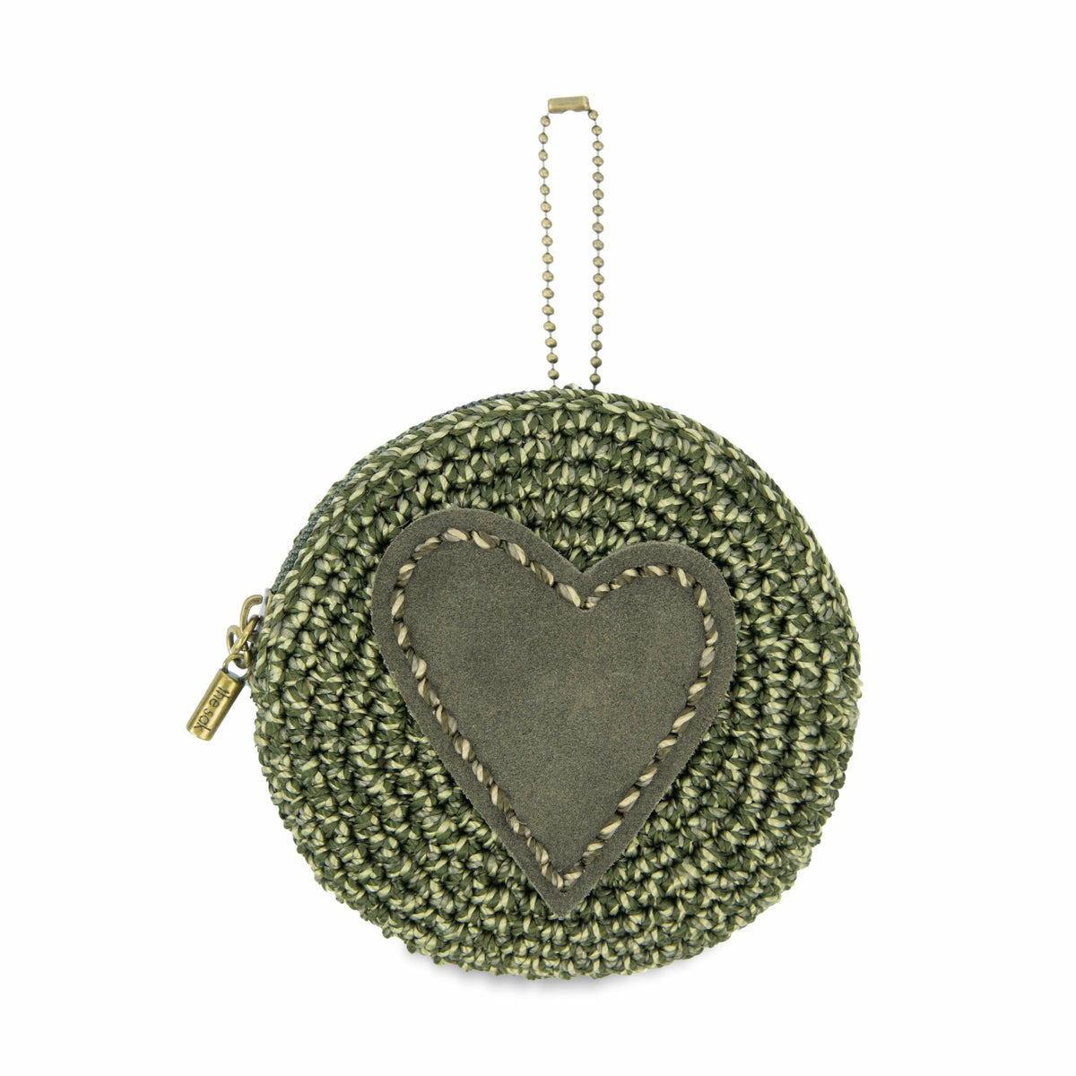 Moss Static Suede Heart,Hand Crochet