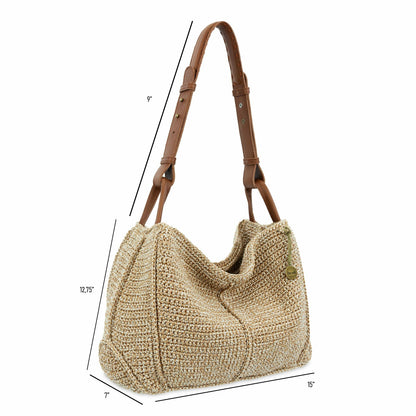 The Sak Los Feliz Hobo Bag in Bamboo Static Crochet
