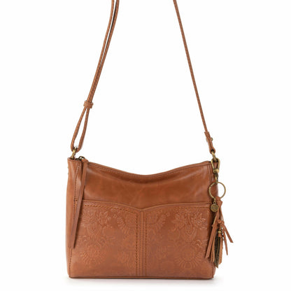 The Sak Alameda Crossbody Bag in Tobacco Floral Embossed Leather