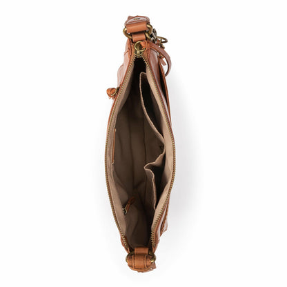The Sak Alameda Crossbody Bag in Tobacco Floral Embossed Leather