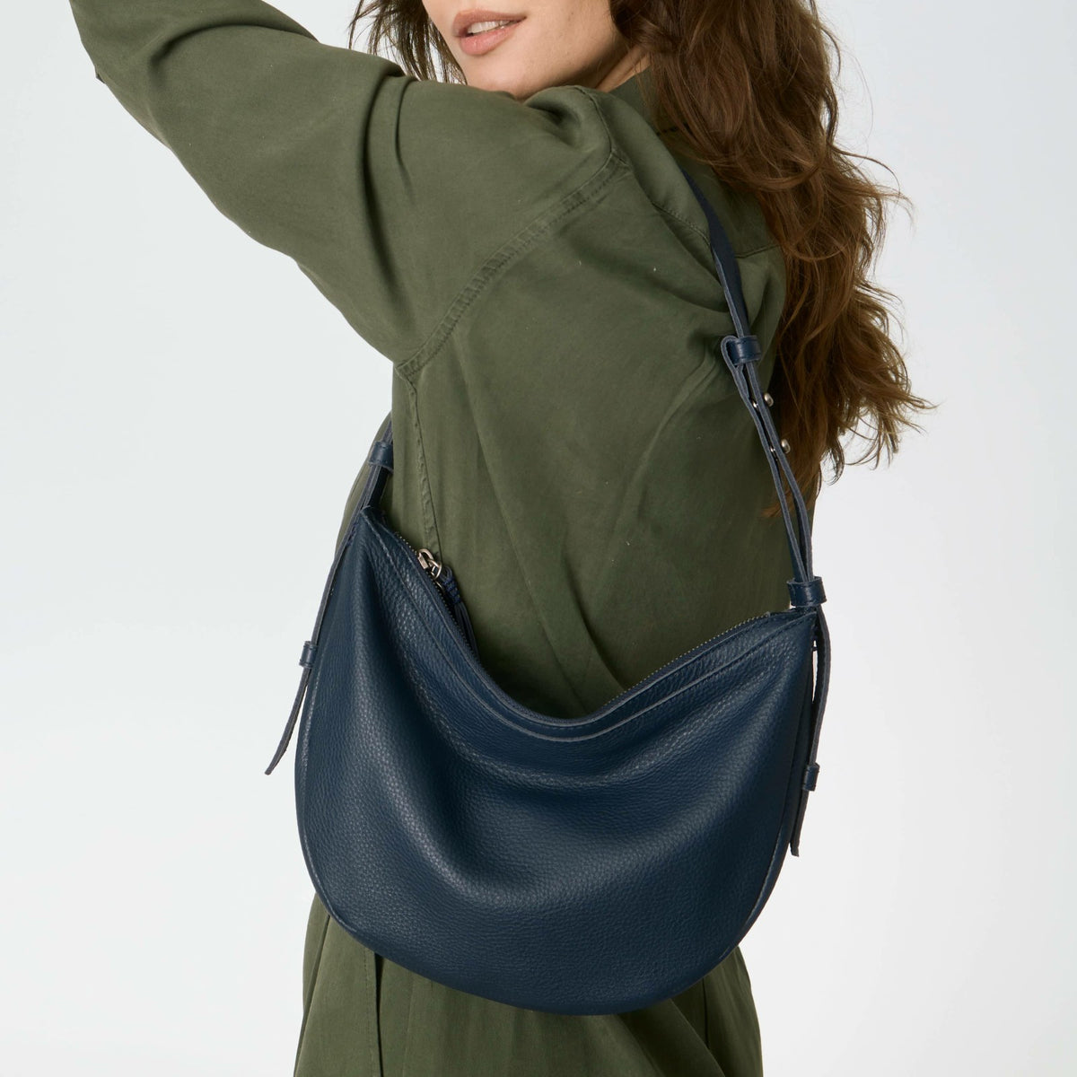 The Sak Tess Shoulder Bag in Indigo Leather