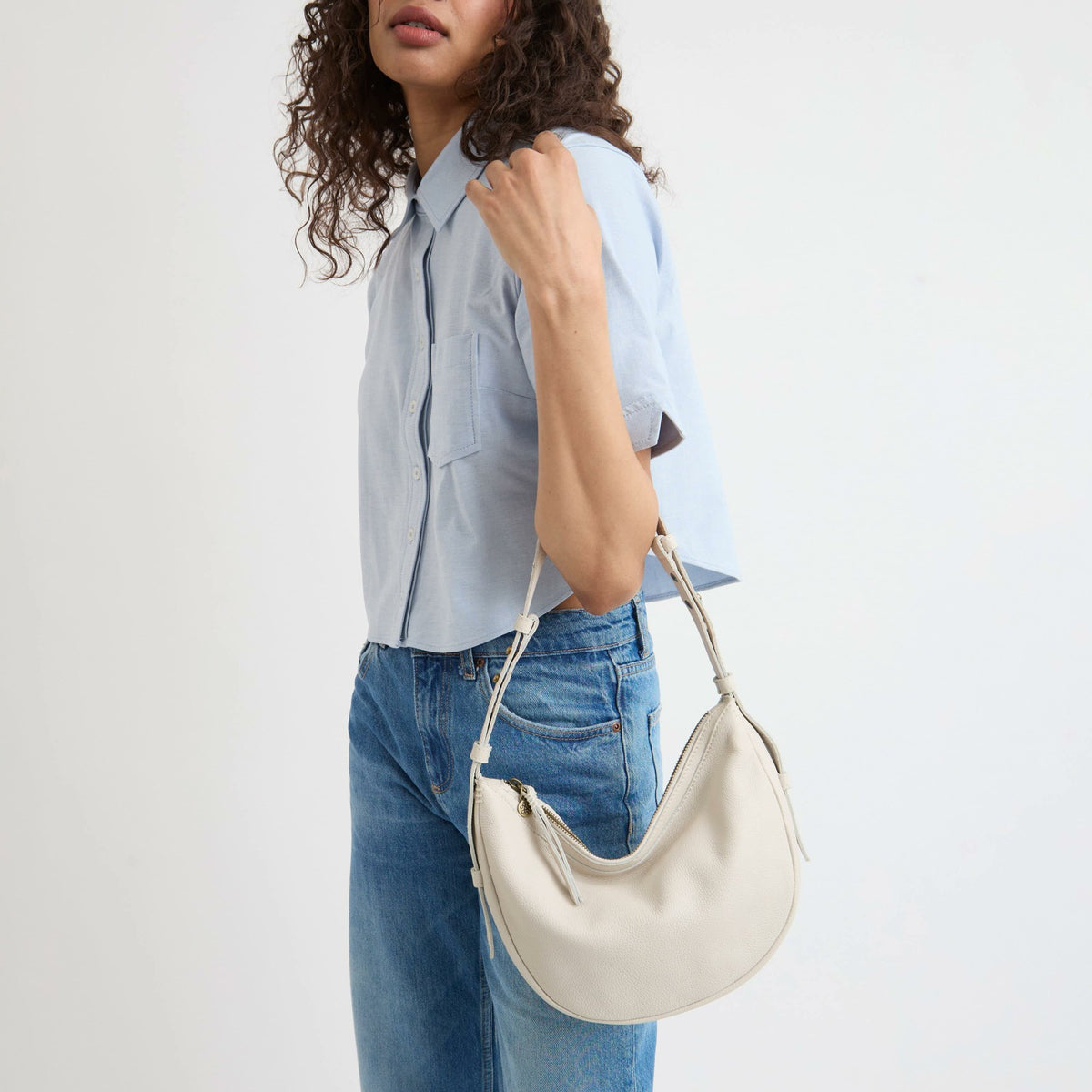 The Sak Tess Shoulder Bag in Stone Leather