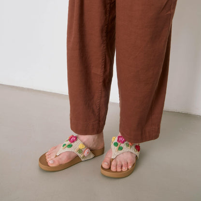 The Sak Everly Sandal in Flower Ecru Crochet