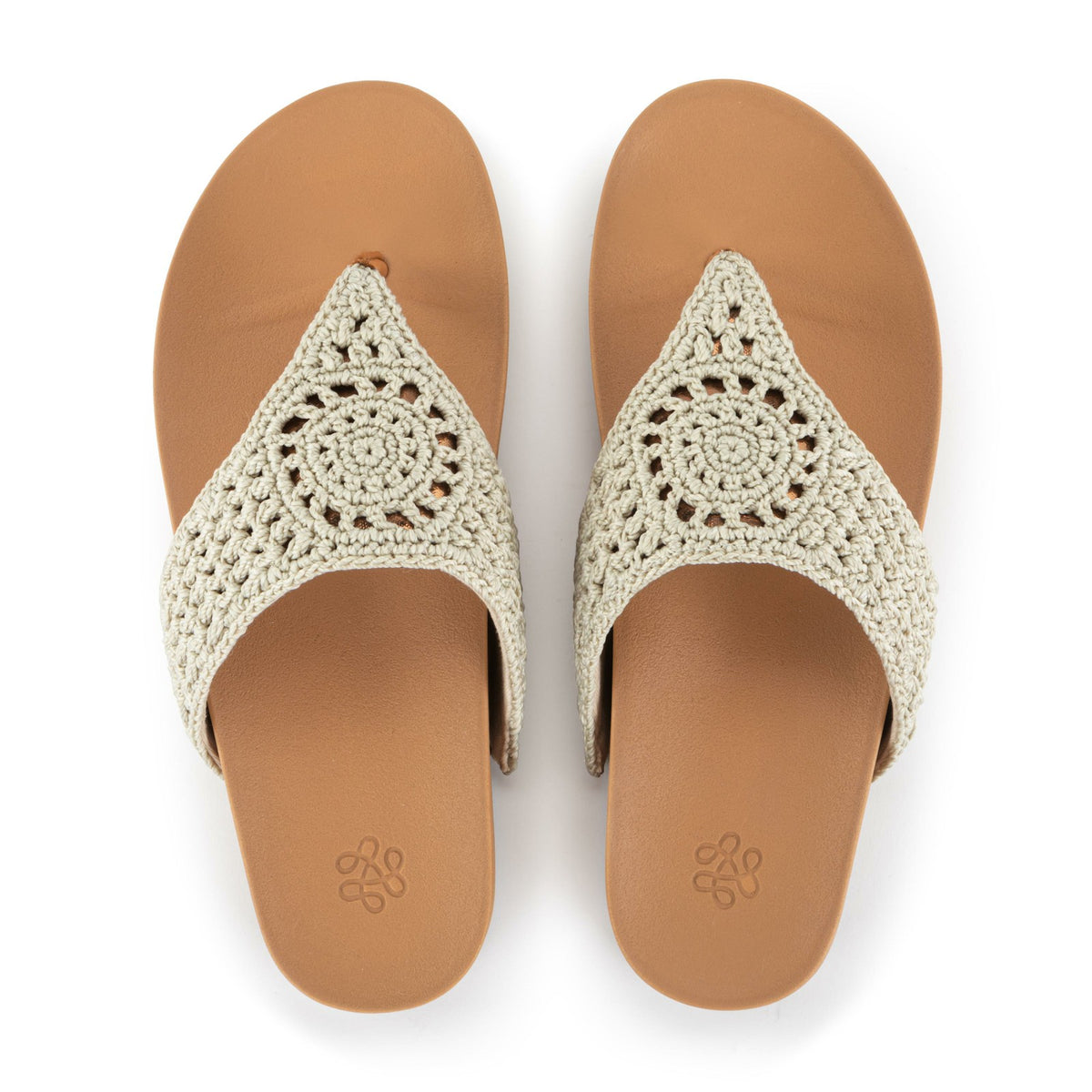The Sak Everly Sandal in Natural Medallion Crochet