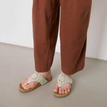 The Sak Everly Sandal in Natural Medallion Crochet
