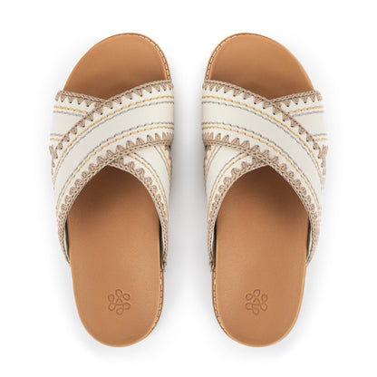 The Sak Penelope Sandal in Stone Neutral Seminyak Leather