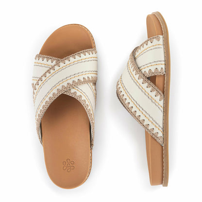 The Sak Penelope Sandal in Stone Neutral Seminyak Leather