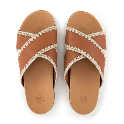 The Sak Penelope Sandal in Tobacco Leather