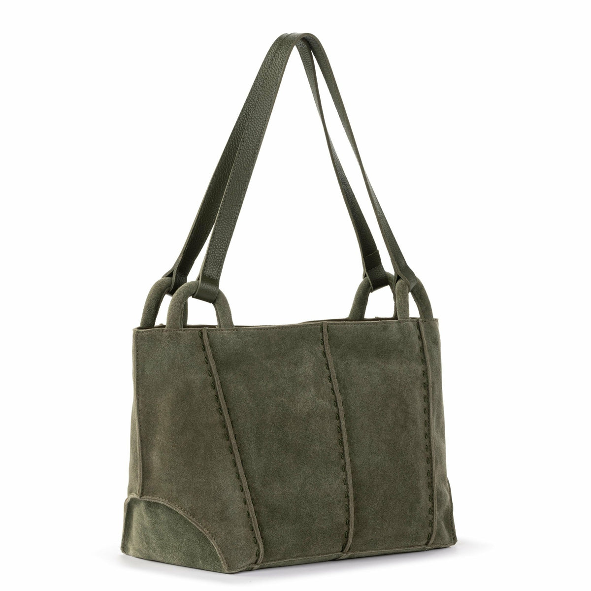 The Sak Los Feliz Satchel Bag in Moss Suede