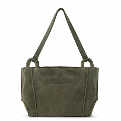 The Sak Los Feliz Satchel Bag in Moss Suede