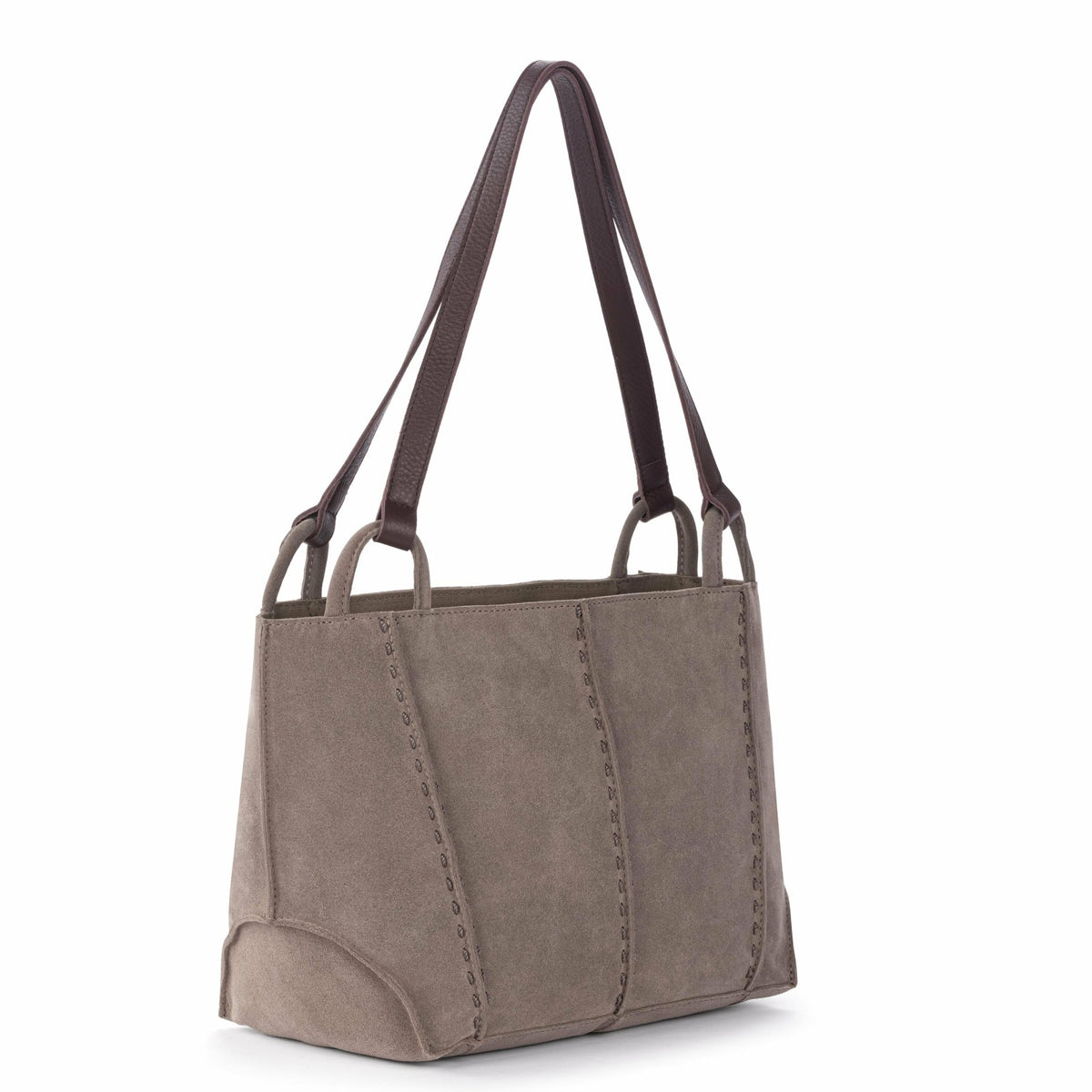 The Sak Los Feliz Satchel Bag in Mushroom Suede