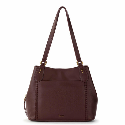 The Sak Melrose Satchel Bag in Mahogany Leather