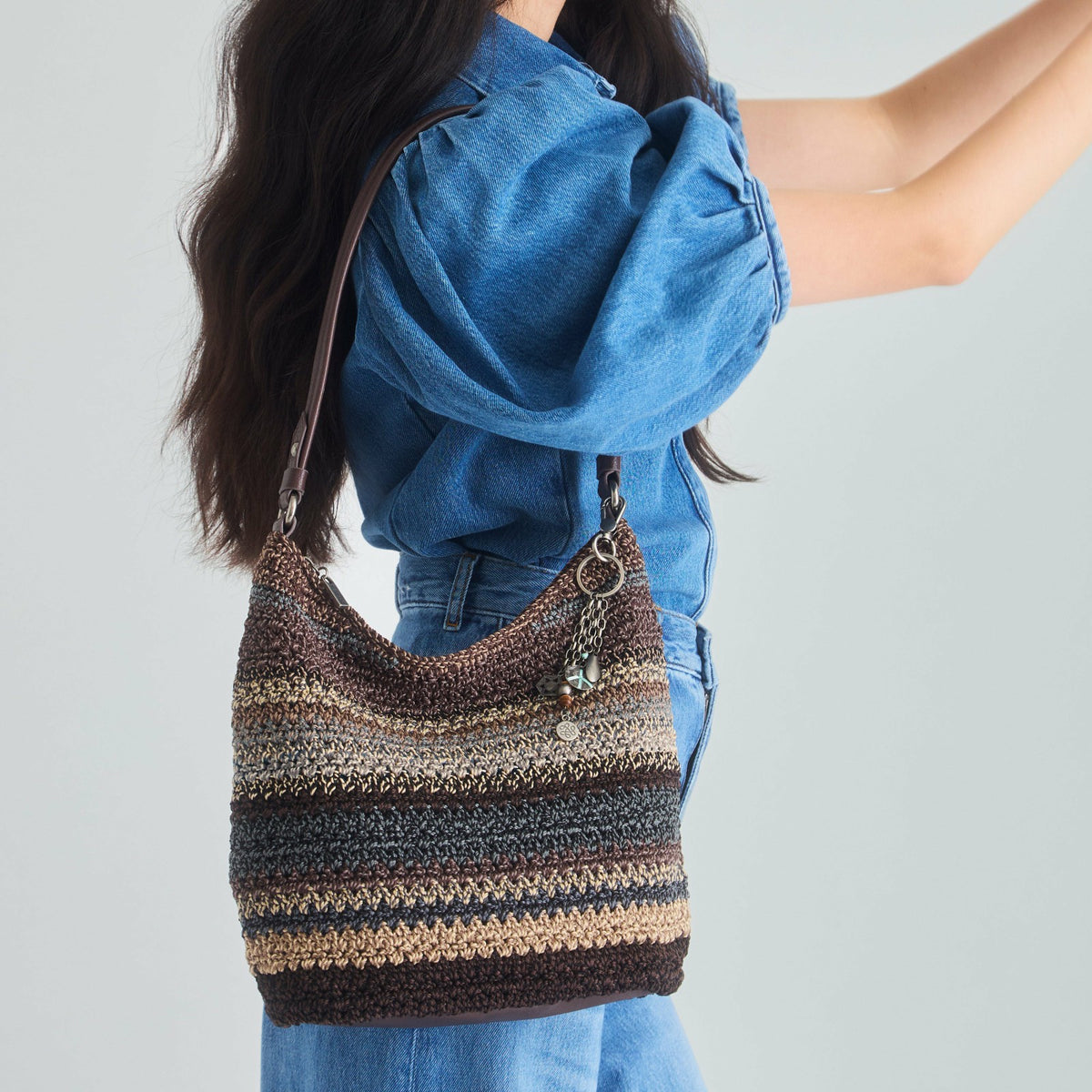 The Sak Sequoia Hobo Bag in Aspen Stripe Crochet