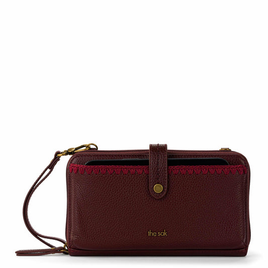 The Sak Iris Smartphone Wallet in Black Cherry Leather