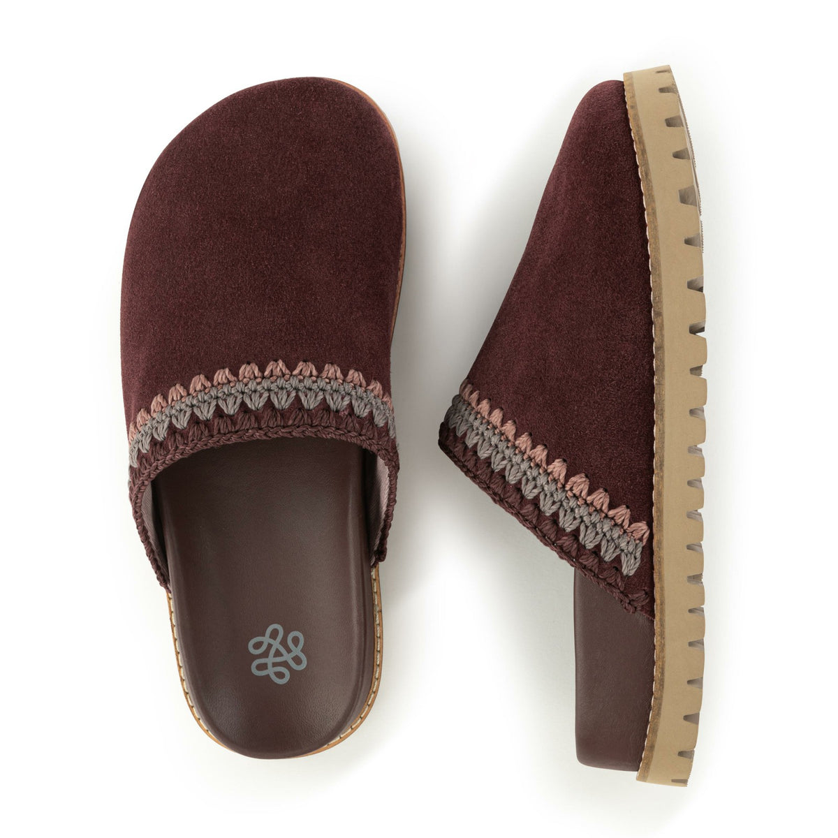 The Sak Bolinas Lug Sole Clog in Mahogany Seminyak Suede