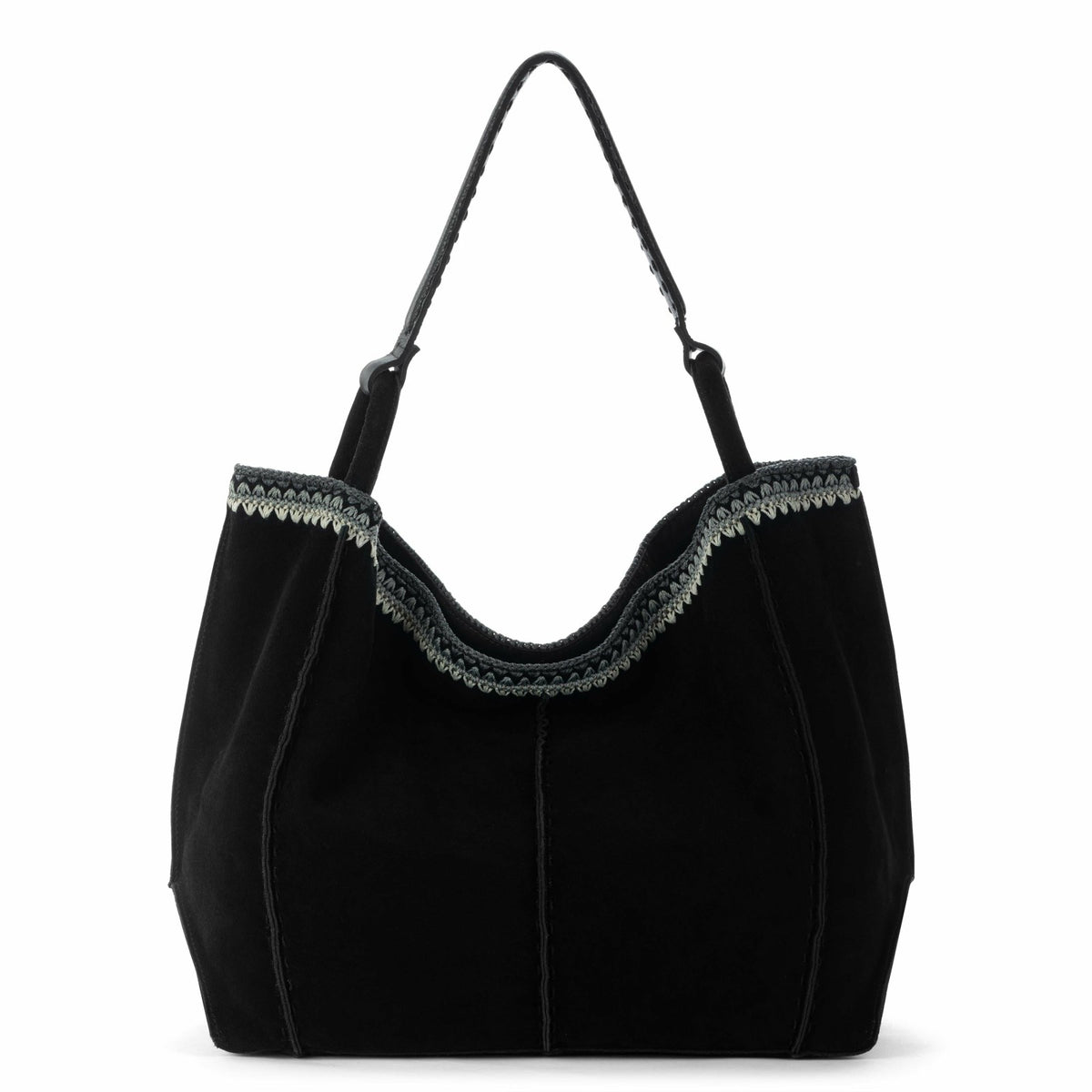 Black Suede Blanket Stitch