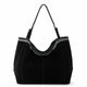Black Suede Blanket Stitch