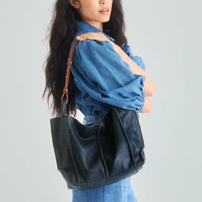 The Sak Los Feliz Medium Tote Bag in Indigo Leather