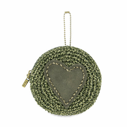 Moss Static Suede Heart,Hand Crochet