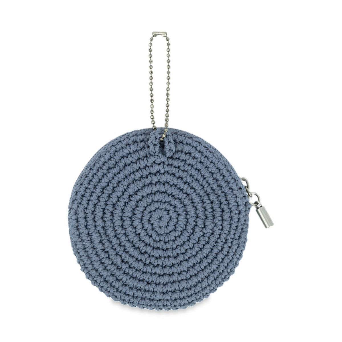 The Sak Circle Coin Pouch Wallet in Maritime Indigo Suede Heart Crochet