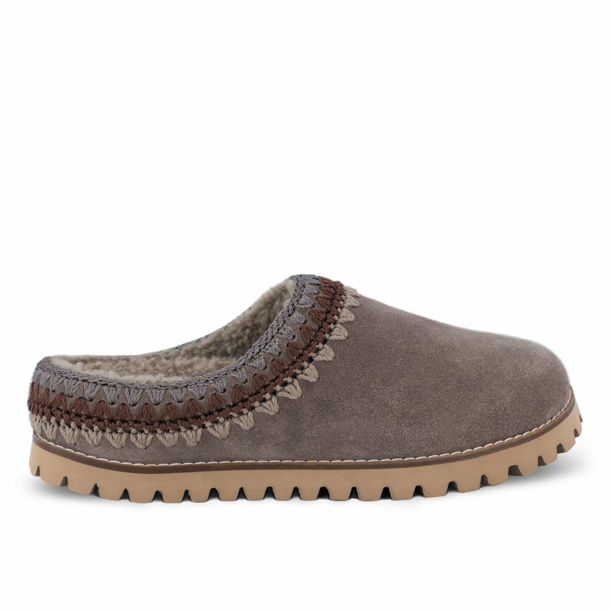 The Sak Bolinas Everyday Clog in Mushroom Shearling Suede