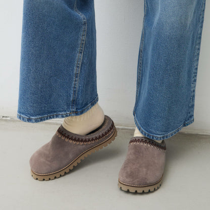 The Sak Bolinas Everyday Clog in Mushroom Shearling Suede