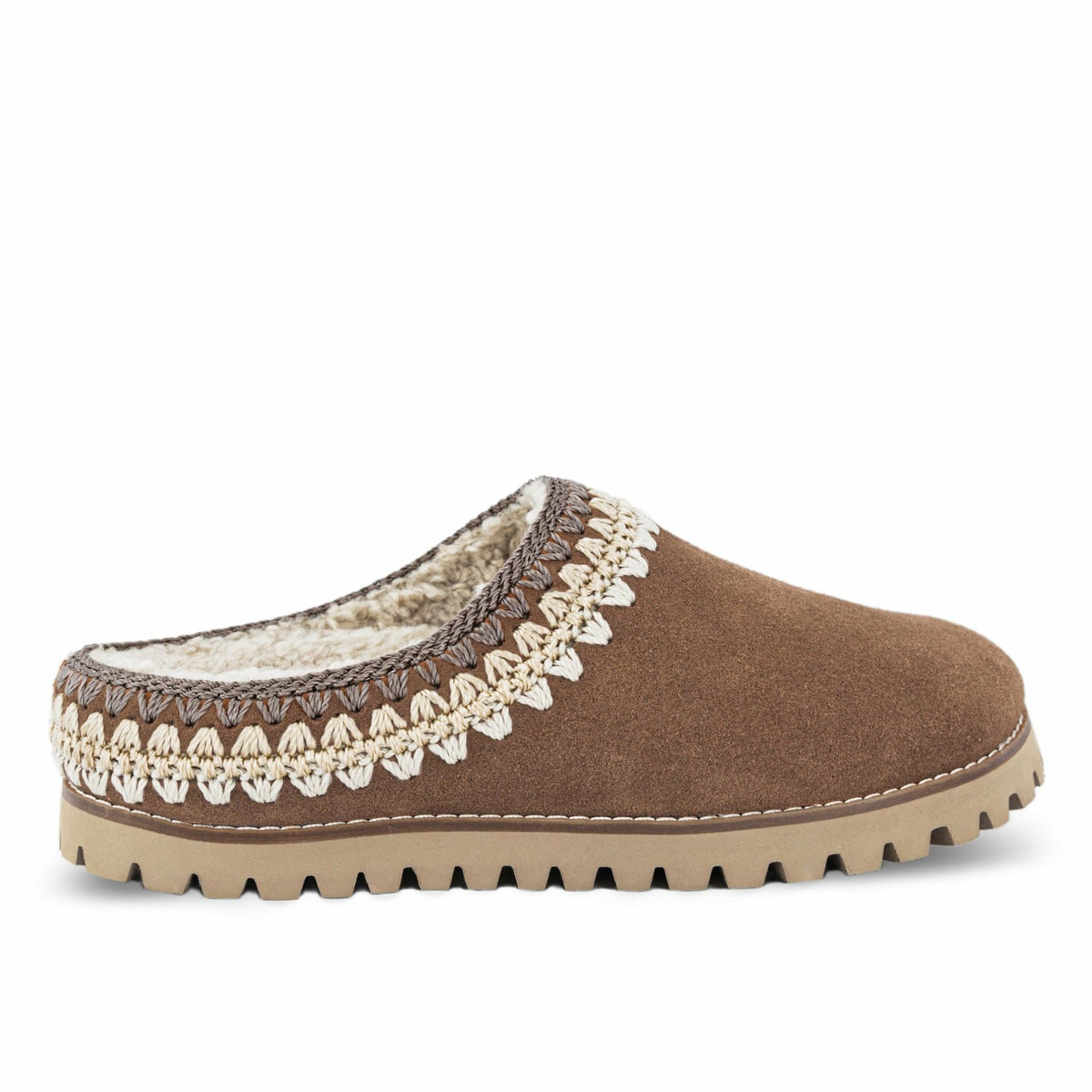 The Sak Bolinas Everyday Clog in Tobacco Shearling Suede